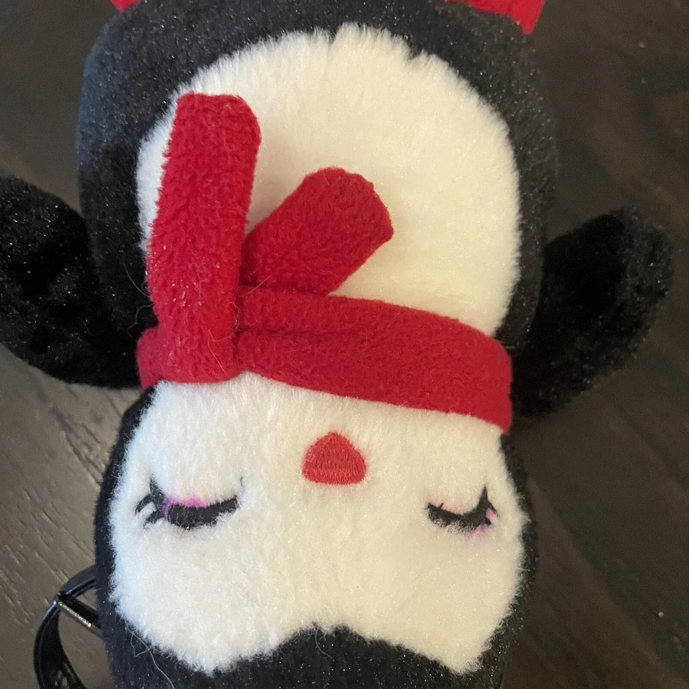 Gymboree Penguin Purse Kids OS Black Good Plush Animal Winter Scarf Handbag